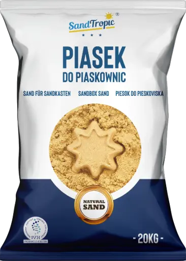 [0000002635] Piasek do piaskownicy żółty 20kg + Łopatka (w kartonie)